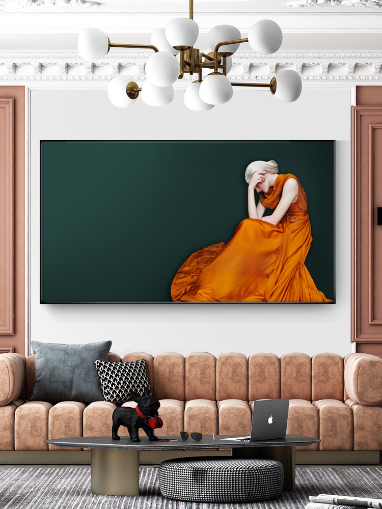 大幅横版人物装饰画现代艺术简约橱窗女装店直播间背景墙美女挂画