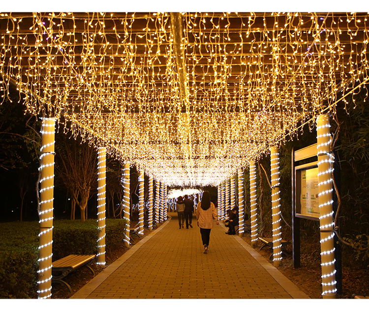 led冰条灯彩灯串防水庭院节日装饰瀑布灯商场婚庆浪漫室内外广场