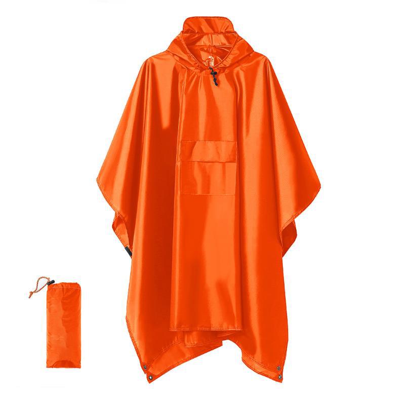 Foreign Trade Outdoor Waterproof Three-in-One Poncho 210T Polyester Pu Tourist Hiking Cloak Mountaineering Fishing Cape-Style Raincoat