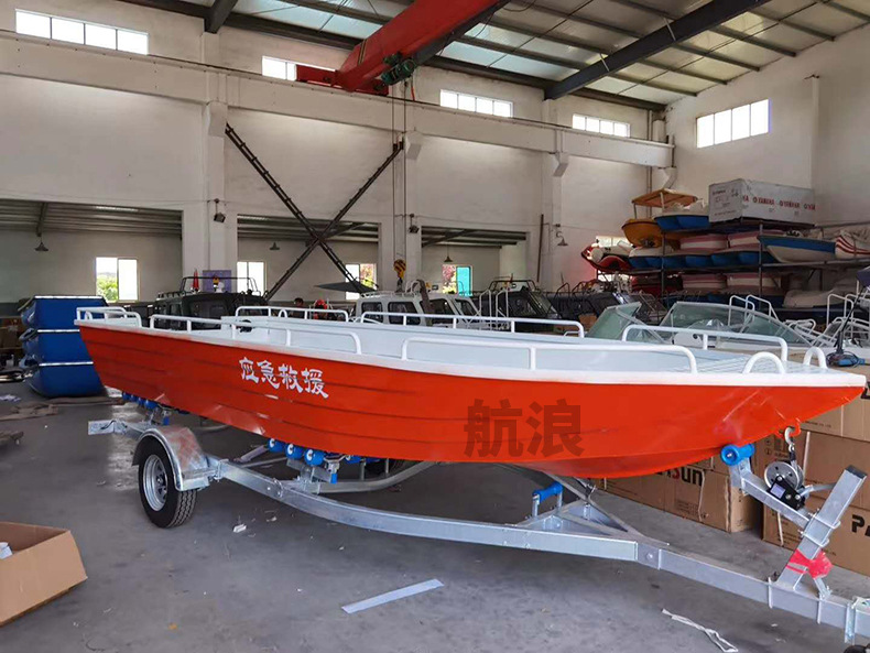 航浪游艇拖车橡皮艇冲锋舟拖车玻璃钢船路亚艇摩托艇快艇船拖车