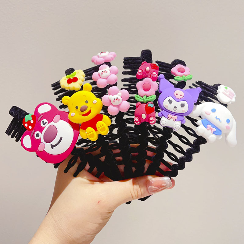 儿童奶咖色带齿防滑发箍卡通碎发神器女孩女童头箍发卡发饰头饰女