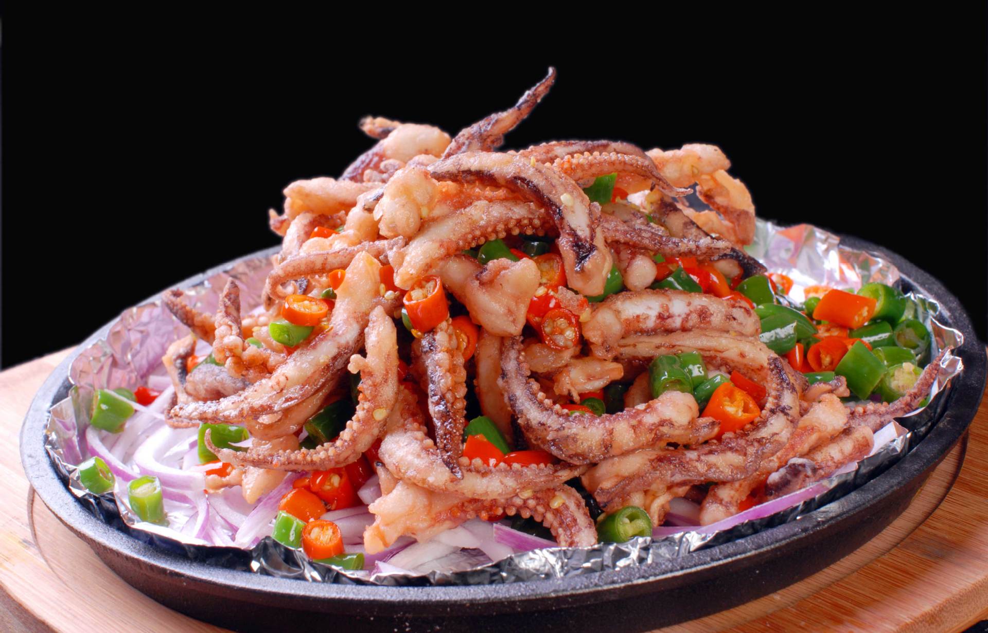 摄图网_500885013_青椒爆炒鱿鱼须(非企业商用)