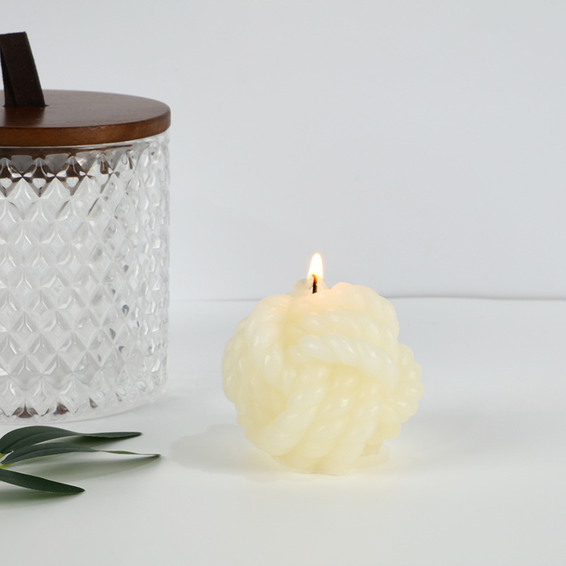 New Fashion Net Red Creative Aromatherapy Candle Woolen Yarn Ball Candle Fragrance Resident Dormitory Niche Decoration Ornaments