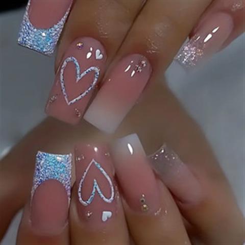 nails外销新款金箔条纹印花芭蕾甲 美甲工厂畅销美甲甲片批发ins