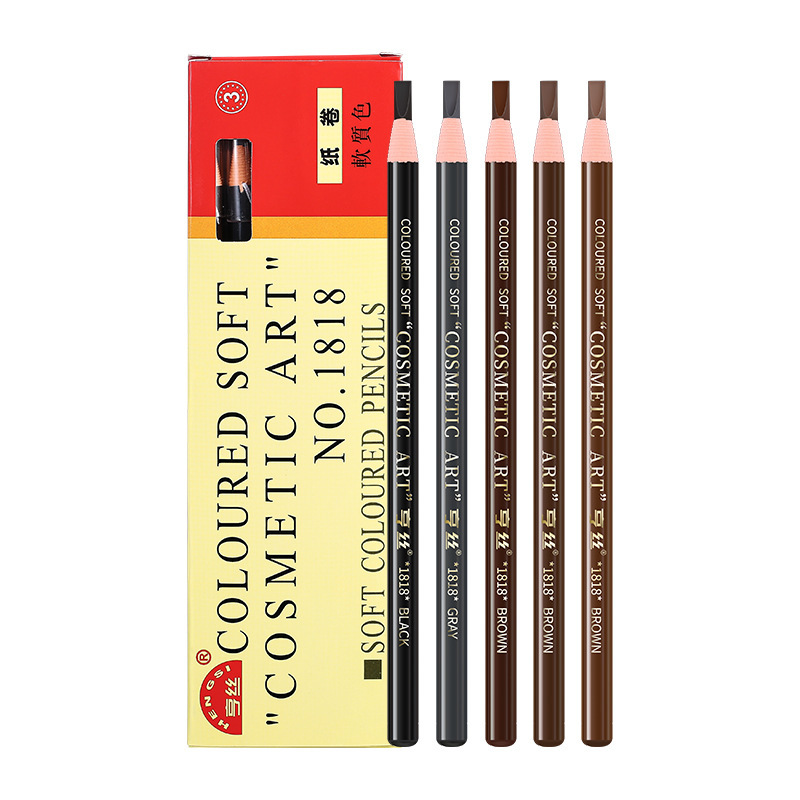 Hengsi 1818 Line Drawing Eyebrow Pencil Tear-Free Knife Cutting Internet Celebrity Eyebrow Pencil Color Natural Not Smudge Eyebrow Pencil Wholesale