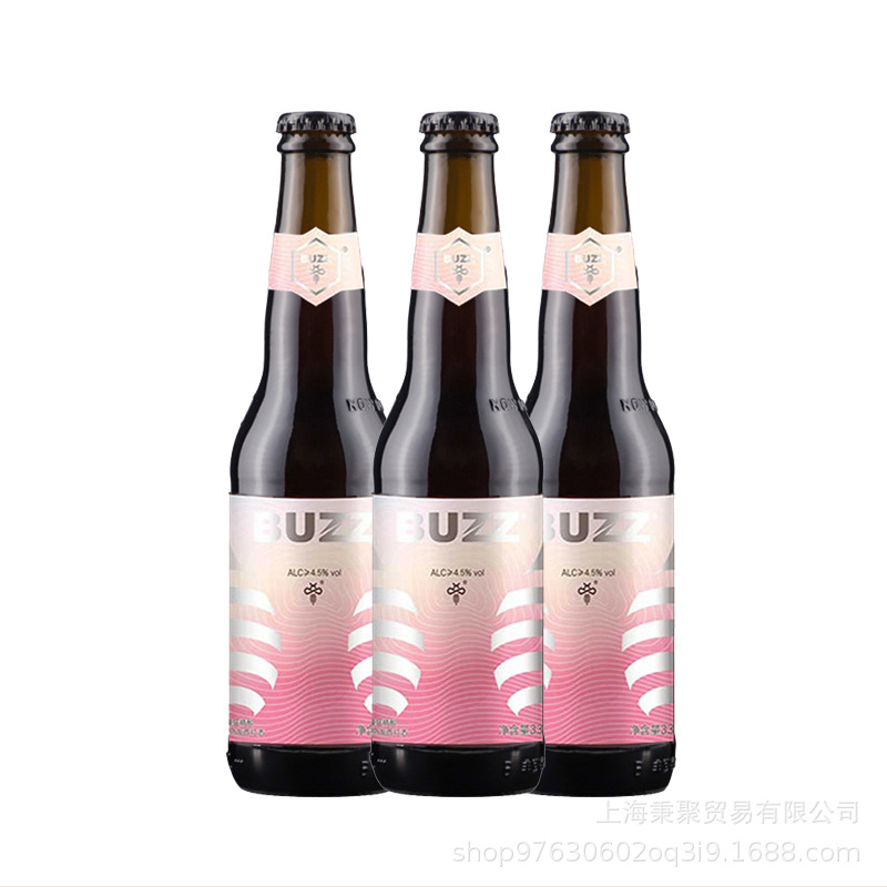 国产啤酒蜂狂精酿buzz白桃乌龙西打酒330ml*24瓶