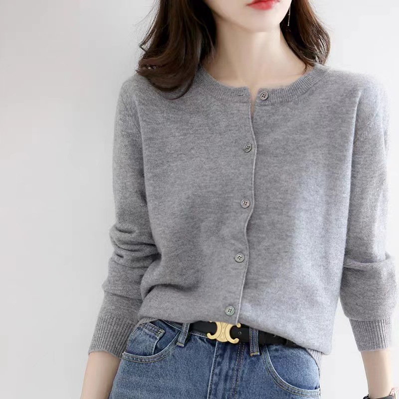 Pure Wool Sweater% Outerwear Knitwear Cardigan Women's Autumn and Winter 2023 New Top Cashmere Spring and Autumn Sweater Coat