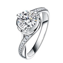韩版求婚钻戒群镶女戒指裸钻钻石太阳花卉戒指珠宝代发
