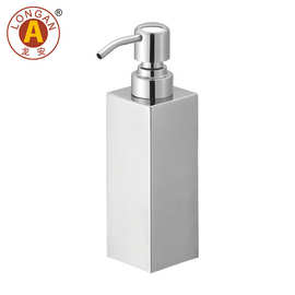 龙安B21厂家方形浴室套装  台面式不锈钢皂液器卫浴套件洗手液瓶