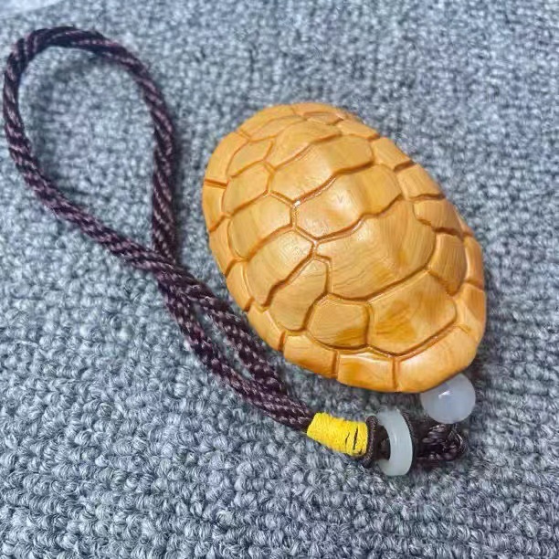 崖柏手把件富甲天下手把件文玩件乌龟壳木头雕刻工艺礼品摆饰茶宠