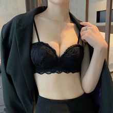 小胸聚拢抹胸女性内衣性感蕾丝无钢圈收副乳防下垂显大文胸罩套装