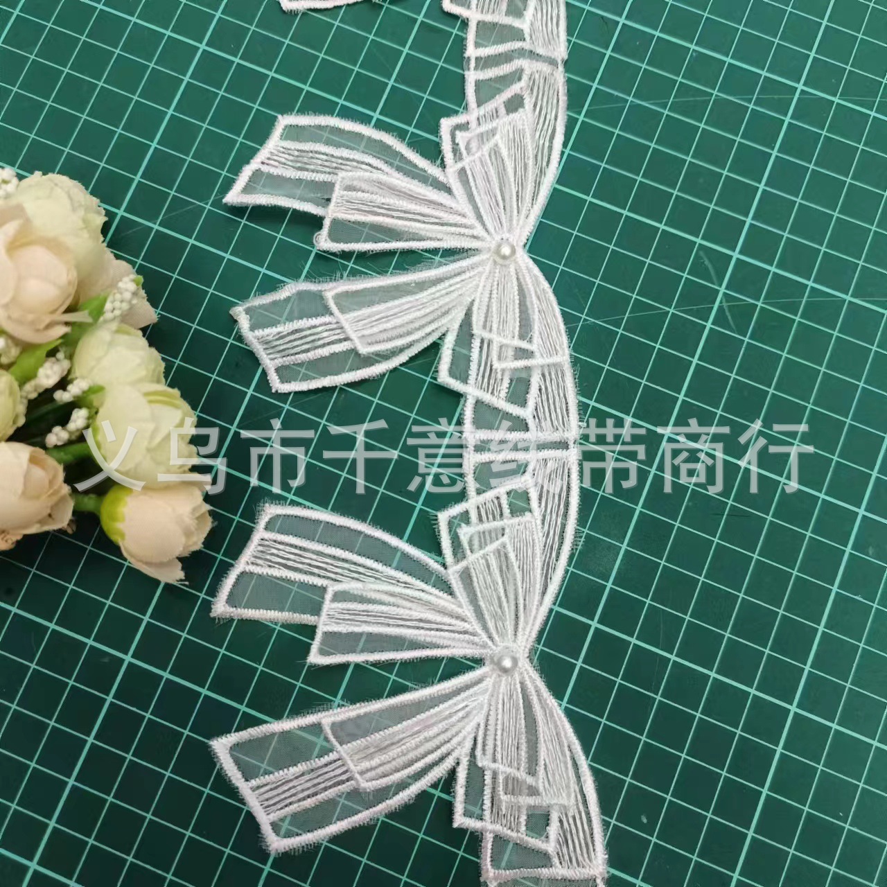 In Stock Embroidery Bar Code Large Butterfly Double Layer Beading Lace Clothing Wedding Dress Decorative DIY Accessories