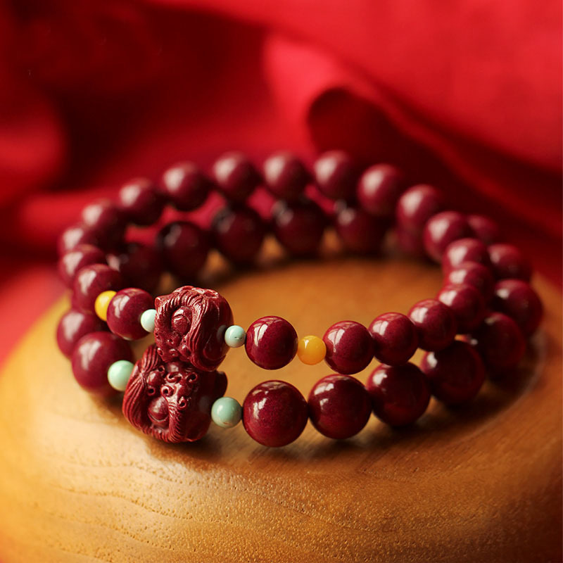 原矿紫金砂手串本命年朱砂麒麟纳福情侣款手链批发-阿里巴巴