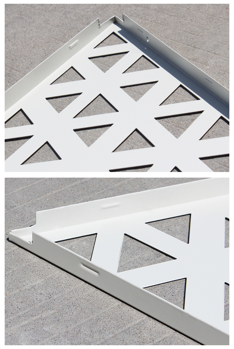 集成吊顶菱形镂空冲孔铝扣板墙面造型大板铝单板简易安装全套材料