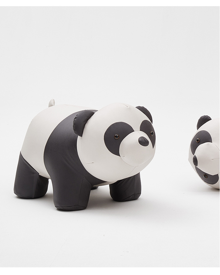 可爱萌宠家用客厅门口儿童凳子简约网红创意熊猫设计师卡通动物凳