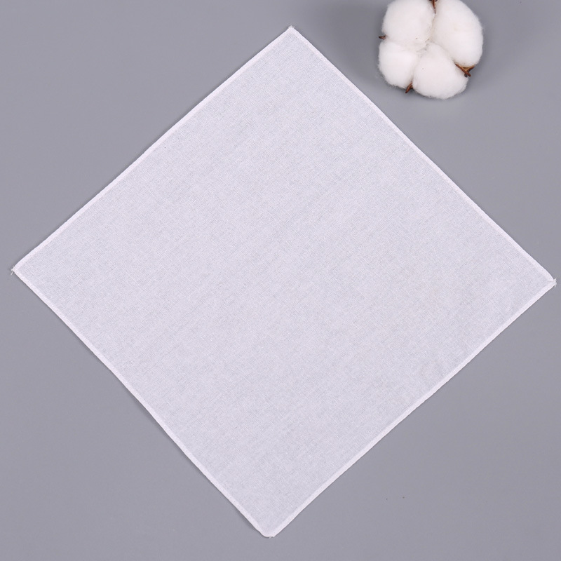 老式纯白跨境全棉怀旧薄款手绢古风正方形diy自绣方巾汗巾小手帕