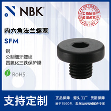 NBK SFM内六角法兰螺塞 公制细牙螺纹四氧化三铁处理机械密封螺塞
