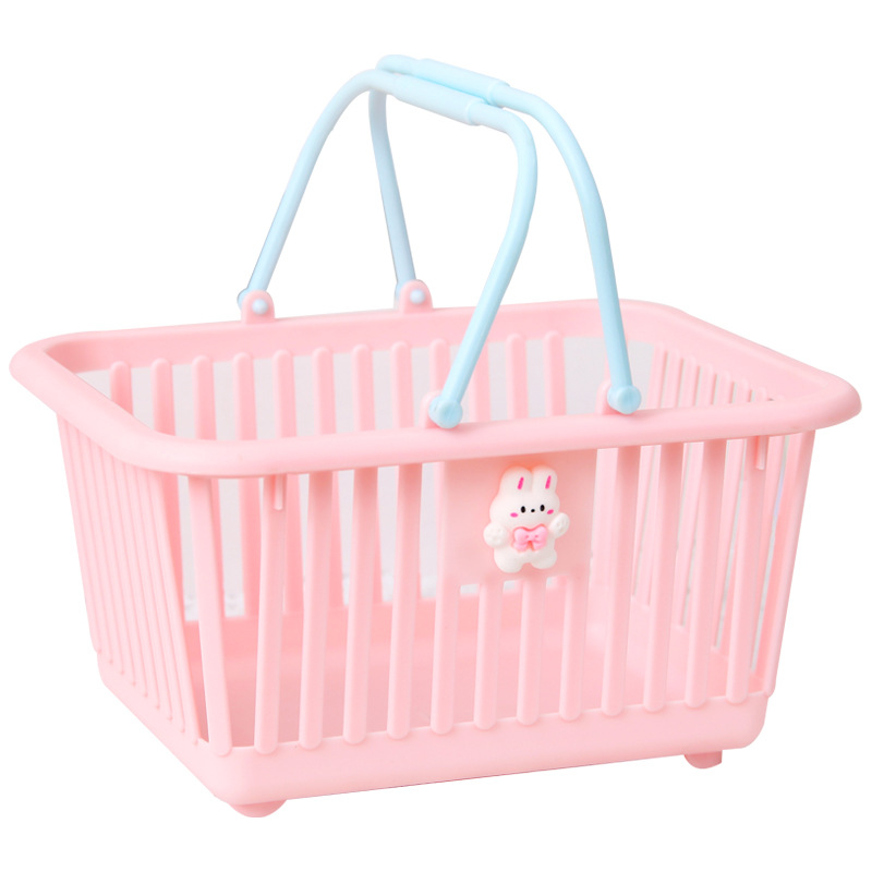 Cute Mini Desktop Storage Basket Student Stationery Pen Holder Toiletries Organizing Storage Box Portable Storage Basket