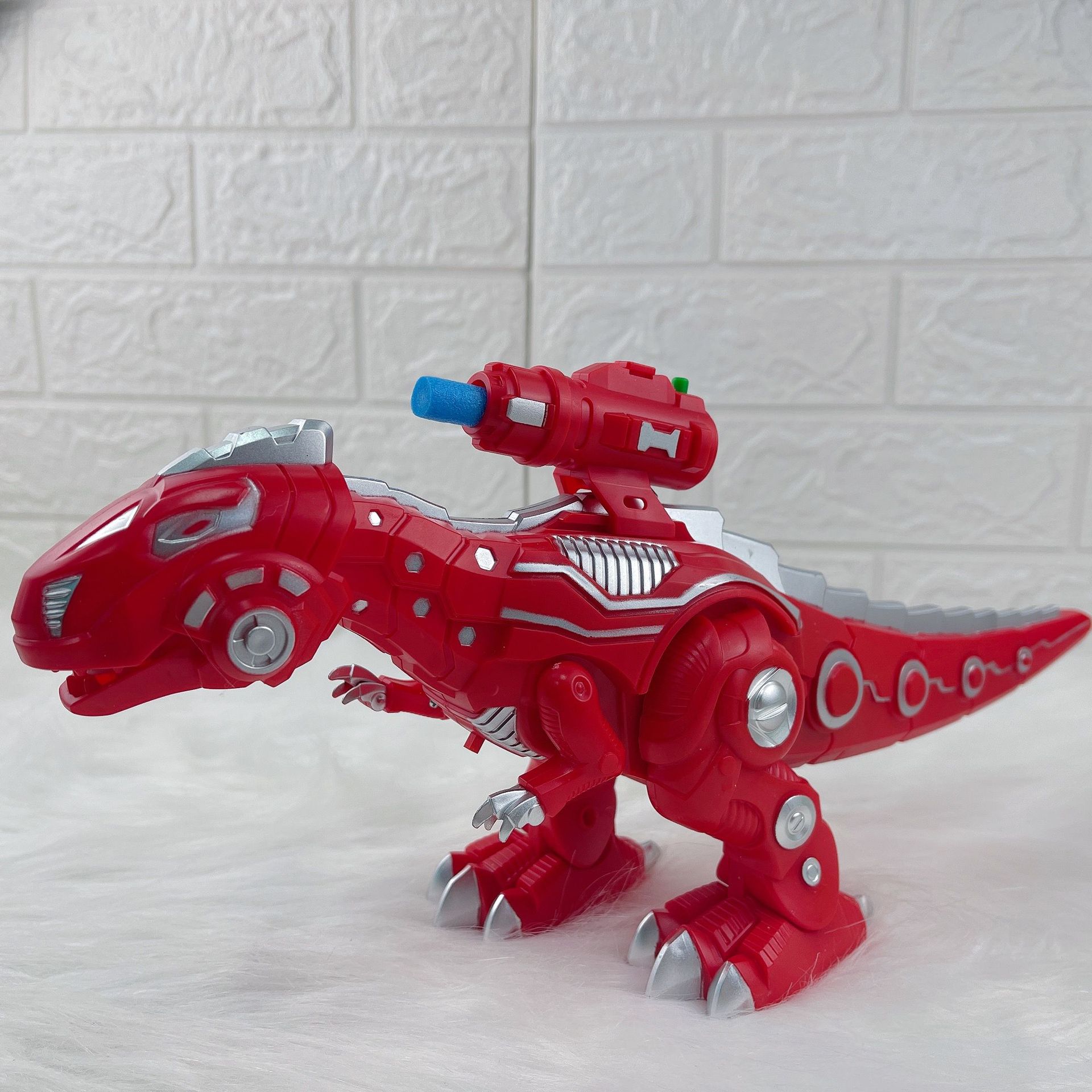 发射导弹会走路发声灯光电动恐龙玩具 仿真机械动物模型 儿童玩具