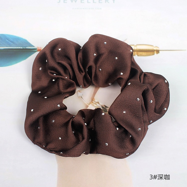 New Korean Style Rhinestone Large Intestine Hair Band Female Summer Simplicity Bun Hair Band Head Rope Temperament Hair Rope B433