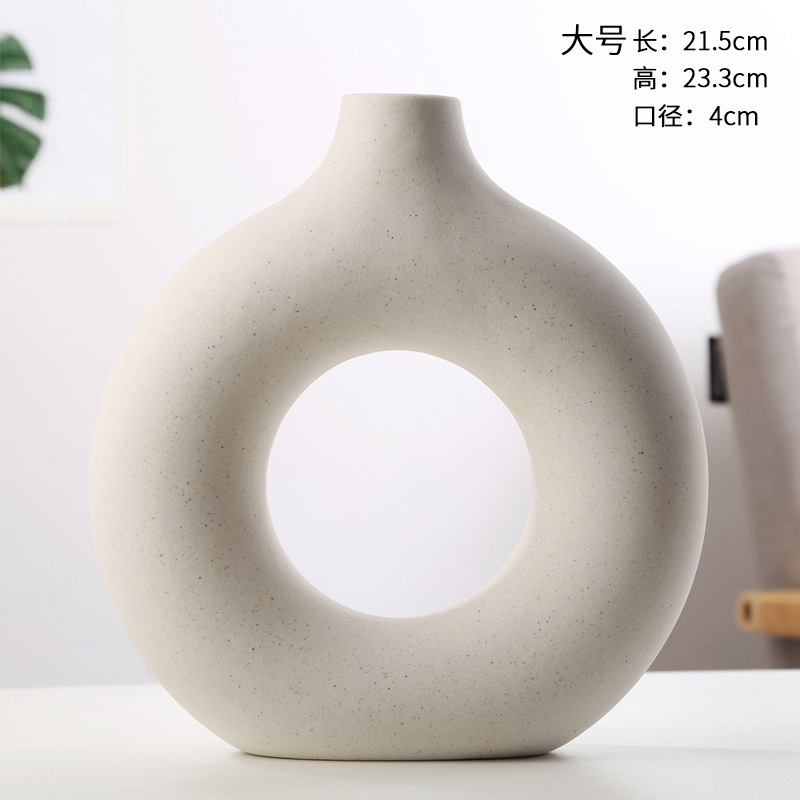 Amazon Creative Ceramic Vase Decoration Living Room Flower Vase Geometric Shape Dining Desktop Entrance Domestic Ornaments