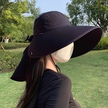 加大檐防晒帽子女新款夏季遮阳披肩太阳帽防紫外线速干渔夫帽