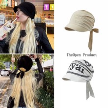 韩国小众 The*Open&Product 泫雅同款字母系带遮阳帽包头帽