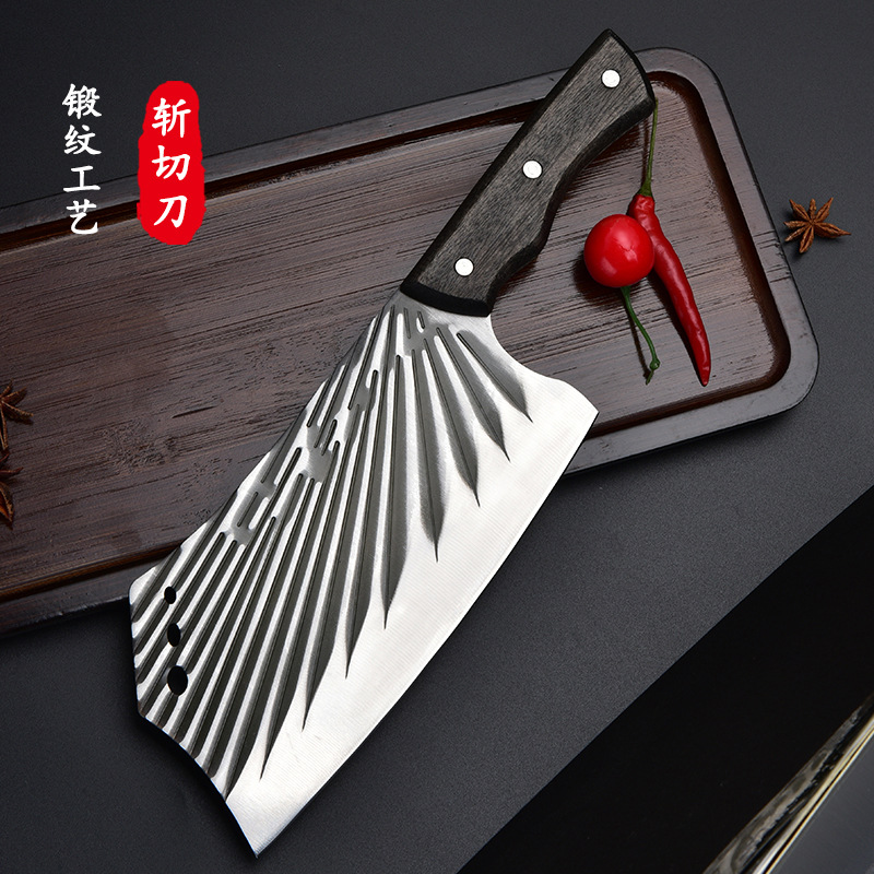 厂家批发实木锻打斩切刀家用锋利斩骨切片刀具龙泉不锈钢加厚菜刀