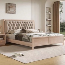 北欧实木床白蜡木1.8米双人床软靠包床现代简约主卧储物婚床
