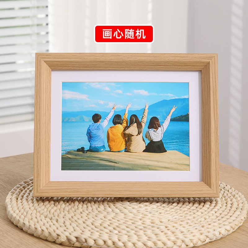 Nordic Simple Wooden Photo Frame Wall-Mounted Wholesale 7-Inch 8-Inch 10-Inch Picture Frame A4 Home Decoration Photo Photo Frame Table