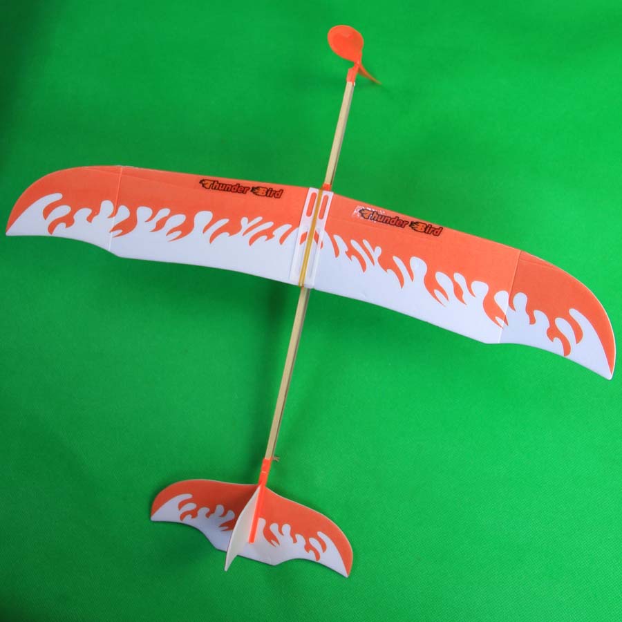 雷鸟橡皮筋动力飞机学校航模比赛专用手工拼装超轻雷神橡筋飞机