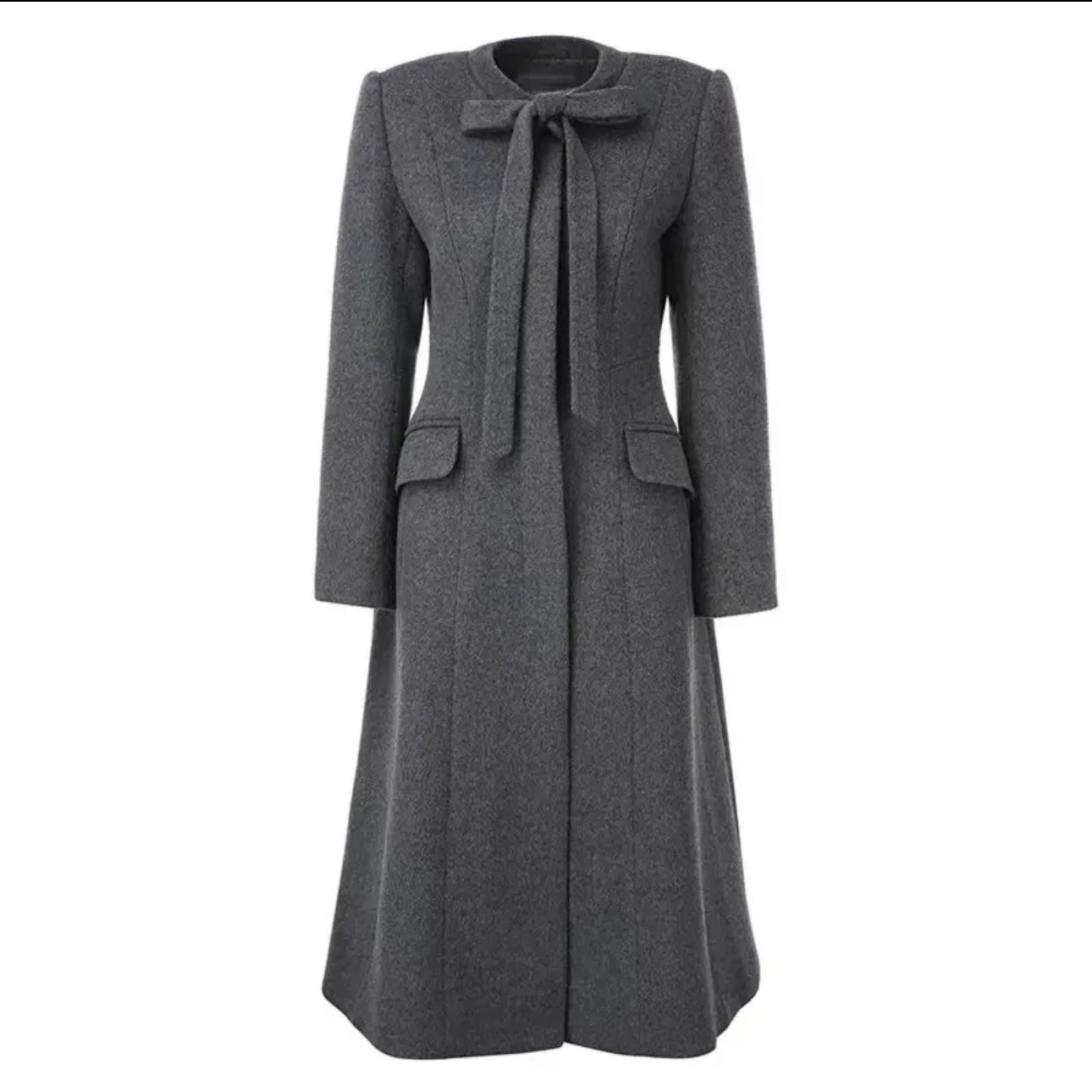 24气质赫本风双面呢外套女秋冬别致优雅长款大衣抖抖同款工厂店