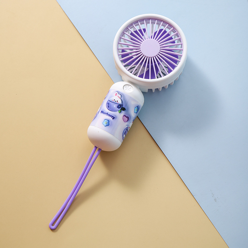 New Lollipop Expansion Wind Cute Pet Handheld Fan Student Mini Ins Cartoon USB Rechargeable Small Fan Gift