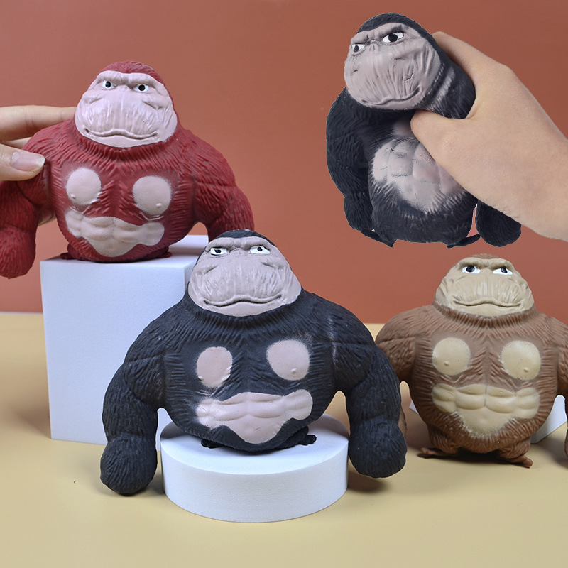 Best-Seller on Douyin Simulation Animal Sand Decompression Gorilla TPR Soft Glue Vent Lala Le King Kong Sandbag Toys