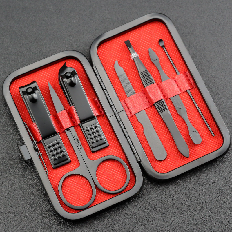 指甲刀挖耳勺指甲剪黑色套装便携眉夹子 指甲钳活动礼品logo