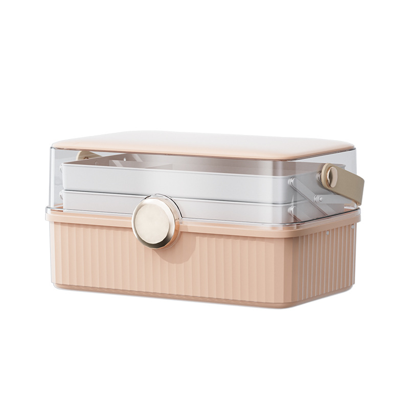 INS Style Multifunctional Portable Multi-Layer Makeup Storage Box Visible Transparent Good-looking Large Medicine First-Aid Kit