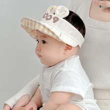 婴儿防晒帽子夏季薄款超萌小男孩空顶太阳帽可爱男童女宝宝遮阳帽
