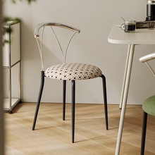 北欧网红创意不锈钢餐椅中古餐桌椅家用现代简约餐厅靠背椅子代发