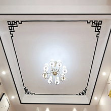 天花板吊顶装饰条自粘亚克力镜面墙贴顶角线压边条亮对角花3d立体