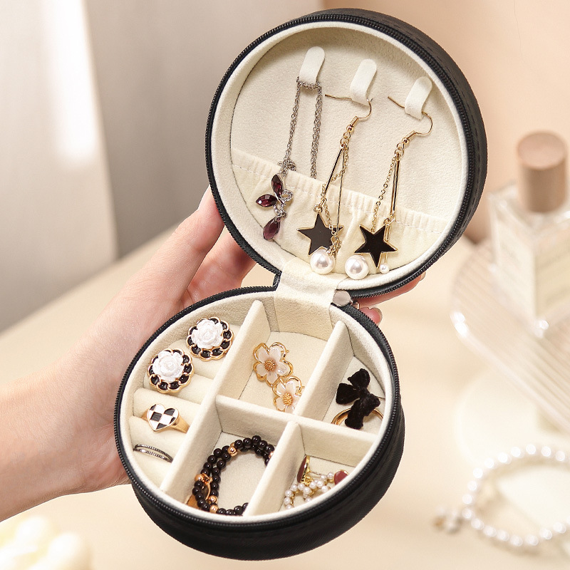 New Portable Jewelry Storage Box Ear Stud and Ring Necklace Jewelry Box Simple and Compact Jewelry Bag