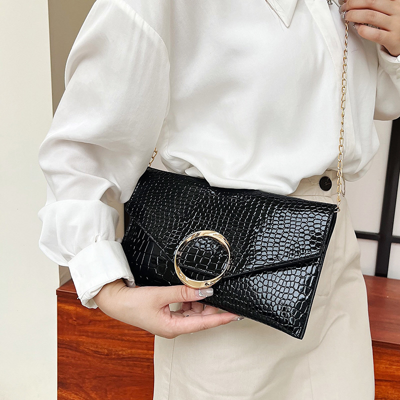 Women's Shoulder Crossbody Clutch Bag 2022 Summer New Pu Crocodile Pattern Women Bag Trendy Fashion Chain Envelope Women's Bag