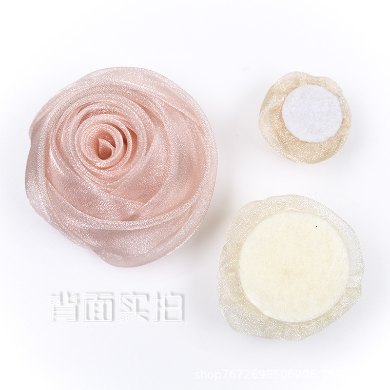 New Organza Snow Yarn Rose Flower Shoes and Hats Bag Skirt Gown Small Decorative Flowers DIY Clothing Sccessories