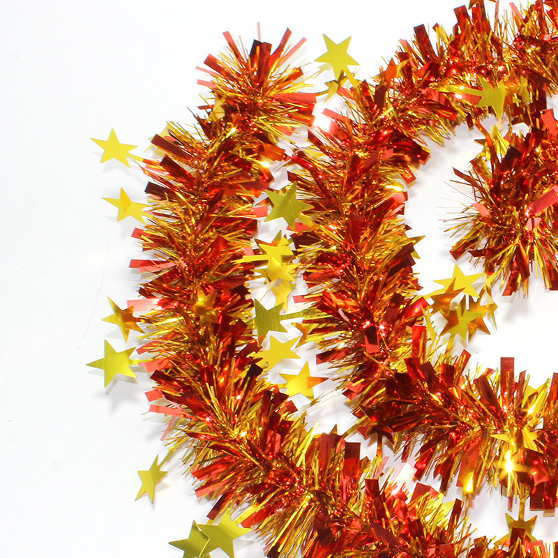 新年元旦茜草毛条春节氛围装饰圣诞节毛条新年婚庆拉花茜草彩带