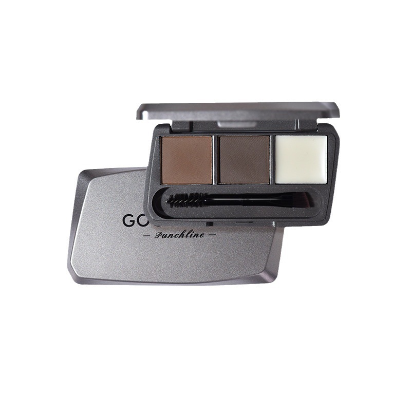 Gogotales Gogo Dance Tri-Color Eyebrow Powder Plate Waterproof Smear-Proof Female Eyebrow Pencil Natural Three-Dimensional Shading Powder Gt583