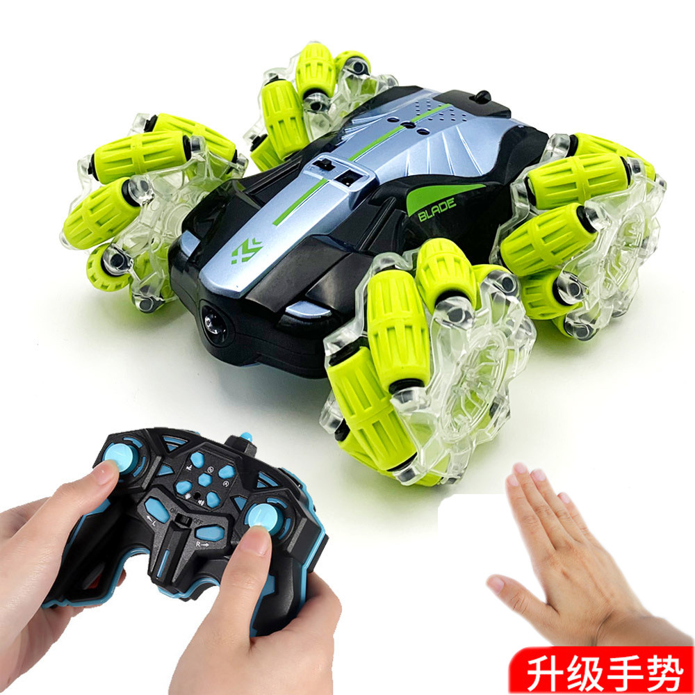 New Rc Remote Control Car Double-Sided Side Stunt Car Watch Induction Light Music Children's Toy Car