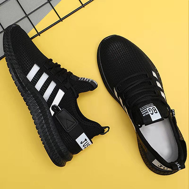 Casual Shoes Men's Low Top Fly Woven Mesh Shoes Men's Sneakers Breathable Soft Bottom Spot Men's Shoes Stall Supply Wholesale