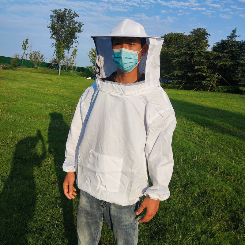新款防蜂服装 现货供应蜂具养蜂蜂衣 连帽半身上衣养蜜防护服