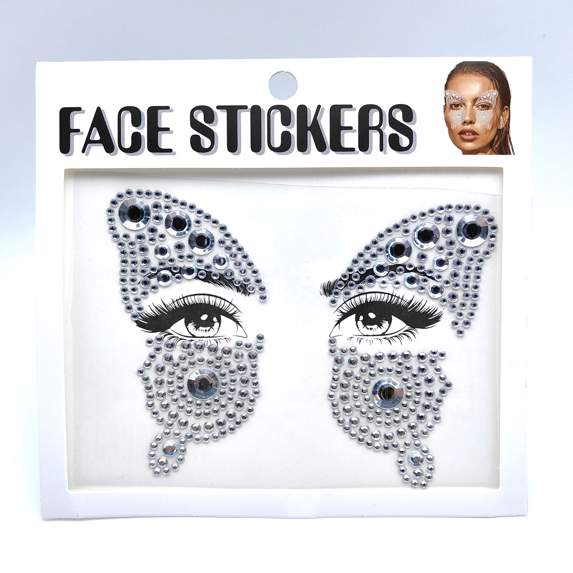 New Face Pasters Eye Face Diamond Masquerade Halloween Decoration Stick-on Crystals Decorative Personality Stage Makeup Stickers Butterfly