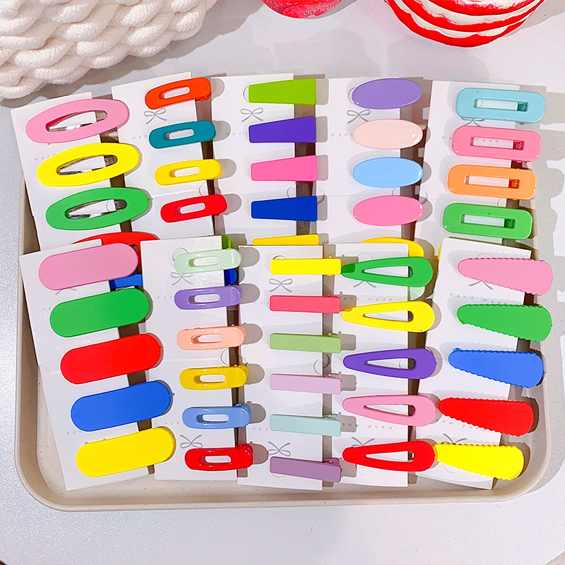 Candy Color Basic Style Hollow Barrettes Bottom Clip Hairpin DIY Handmade Material Accessory Clip BB Clip Headdress Wholesale