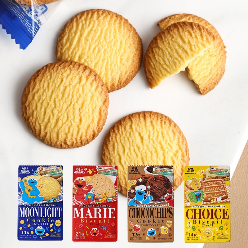 日本零食森永moonlight月光曲奇饼干黄油鸡蛋巧克力饼干休闲零食